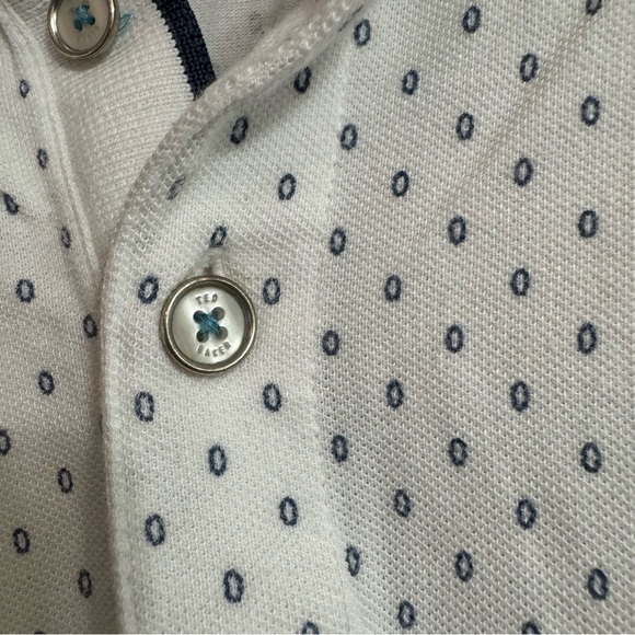 White and Black Patterned Polo Shirt - Picture 7 of 9